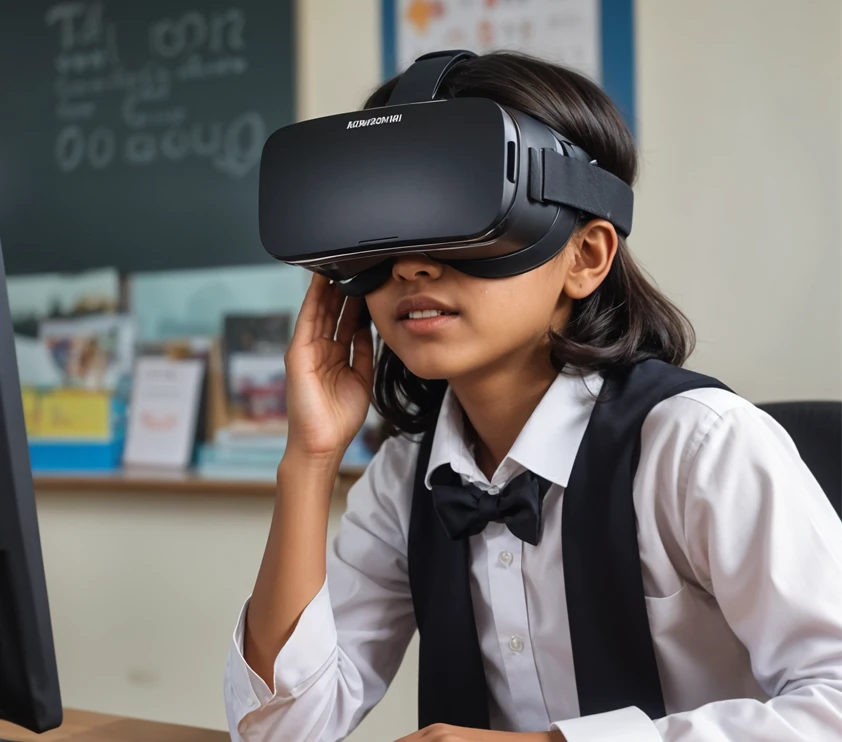 Student learning using AR-VR glasses